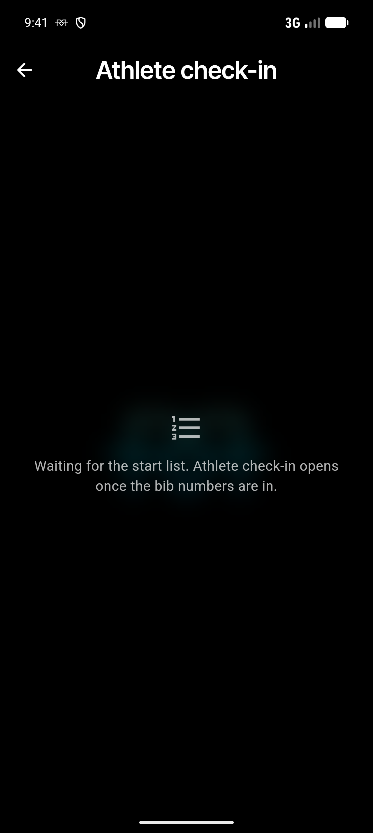 Waiting for the start list