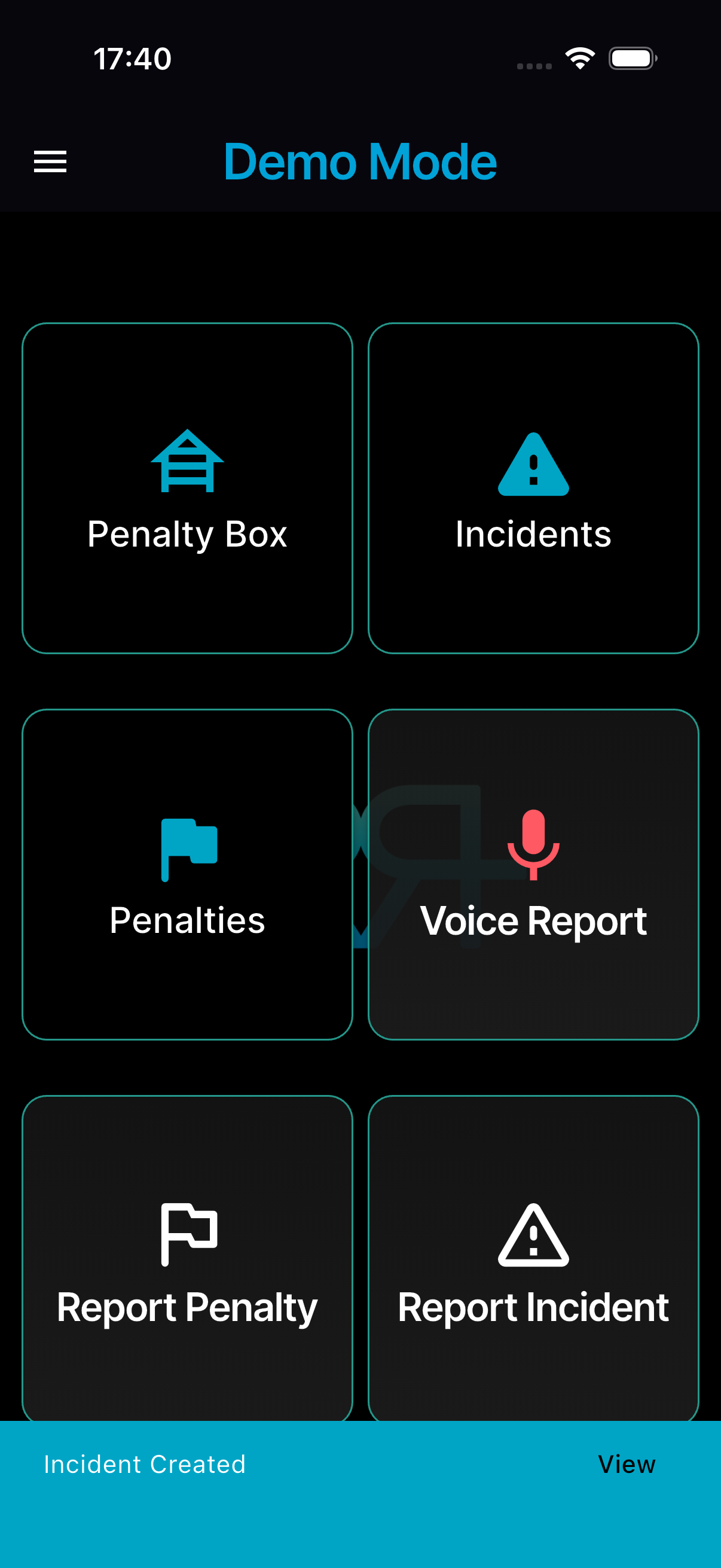 Demo-mode incident submitted