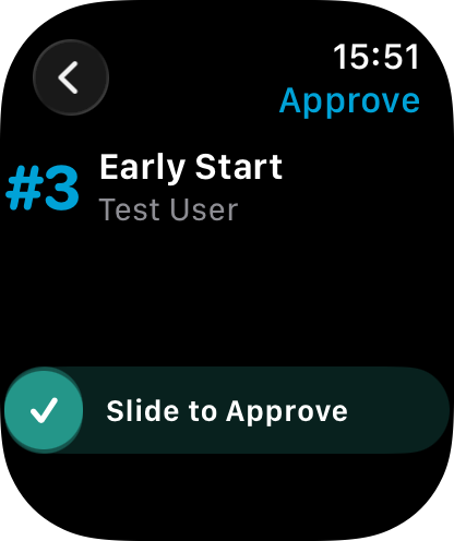Penalty approval detail on the watch