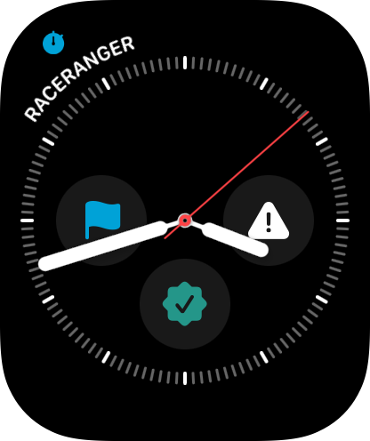 RaceRanger complications on the Apple Watch face
