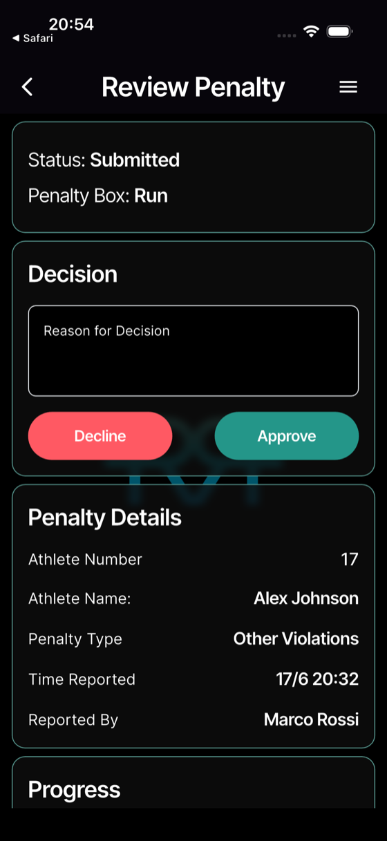 Review the details and type a **Reason for decision**.