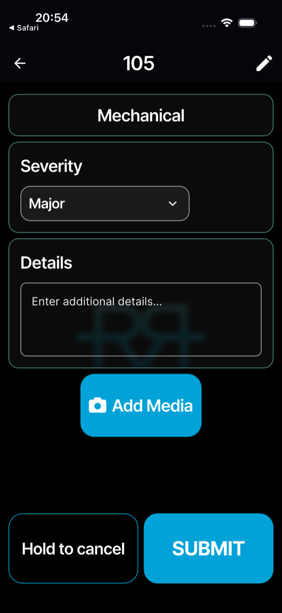 Add details if needed, then **SUBMIT**.