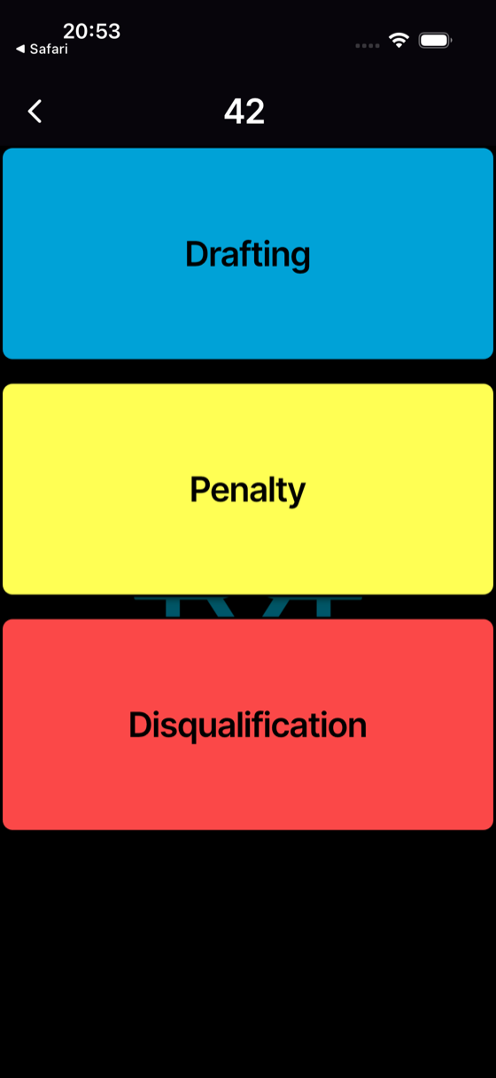 Choose the category: **Drafting**, **Penalty**, or **Disqualification**.